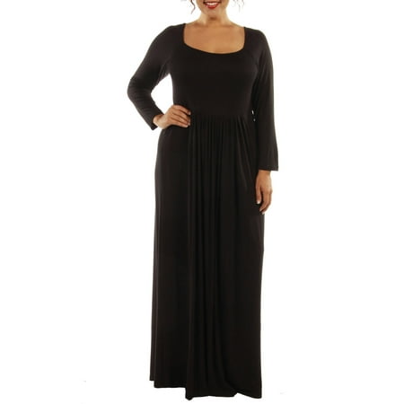 24/7 Comfort Apparel - Women's Plus Figure Flattering Maxi Dress ...