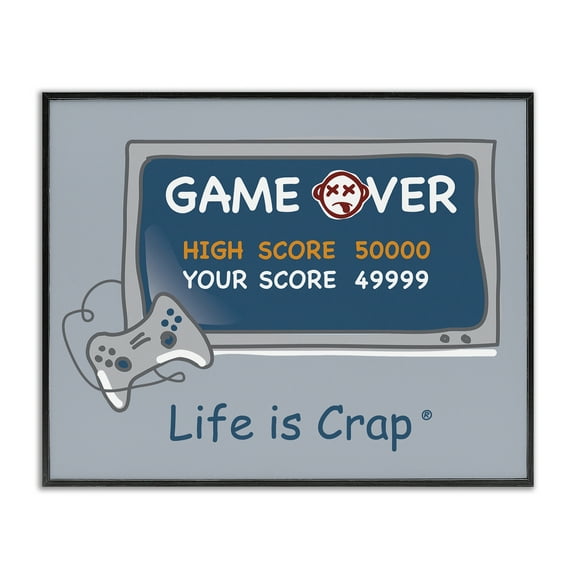 Stupell Industries Close Score Game Over Novelty & Humor Painting Black Framed Art Print Wall Art, 14 x 11