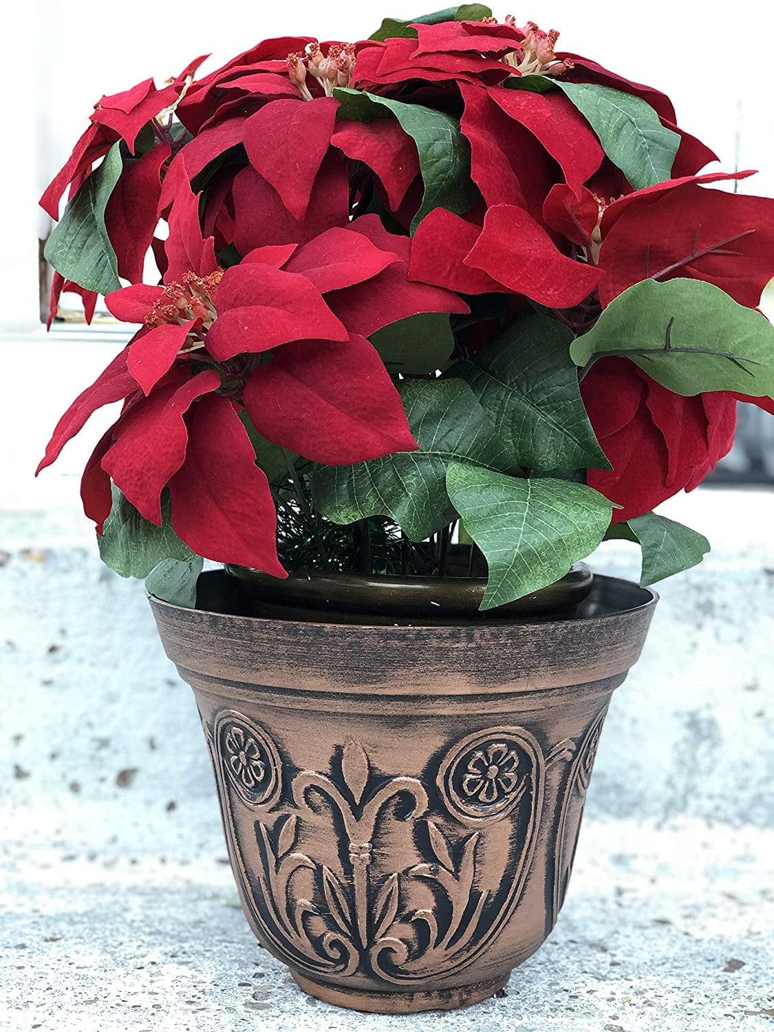 Small Medieval 10X8" inches Plastic Flowerpot/Planter/Urn with Rustic Greek/Roman Look for Nursery Indoor, Outdoor, Garden, Patio, Office Ornaments, Home Decor, Long Lasting, Reusable, Light Weight