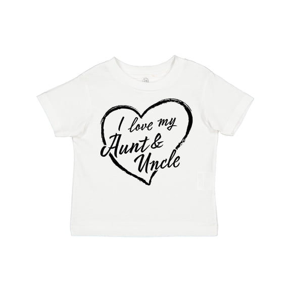 Inktastic I Love My Aunt and Uncle in Black Chalk Heart Boys or Girls Toddler T-Shirt