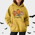 thumbnail image 4 of Hey Pumpkin Halloween Thanksgiving Hoodies for Women Fall Pumpkin Hoodie Long Sleeve Graphic Sweatshirt Pullover Tops, 4 of 5
