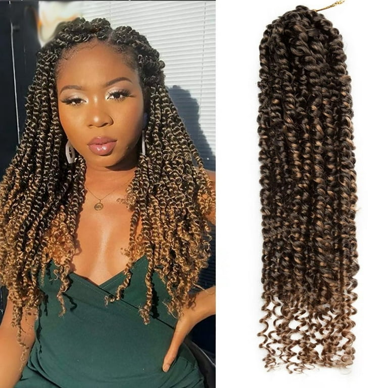 Benehair Passion Twist Hair Extensions Water Wave Pre Looped Black  Pre-twisted Passion Twist Bohomian Braids Crochet Braided hair for Women