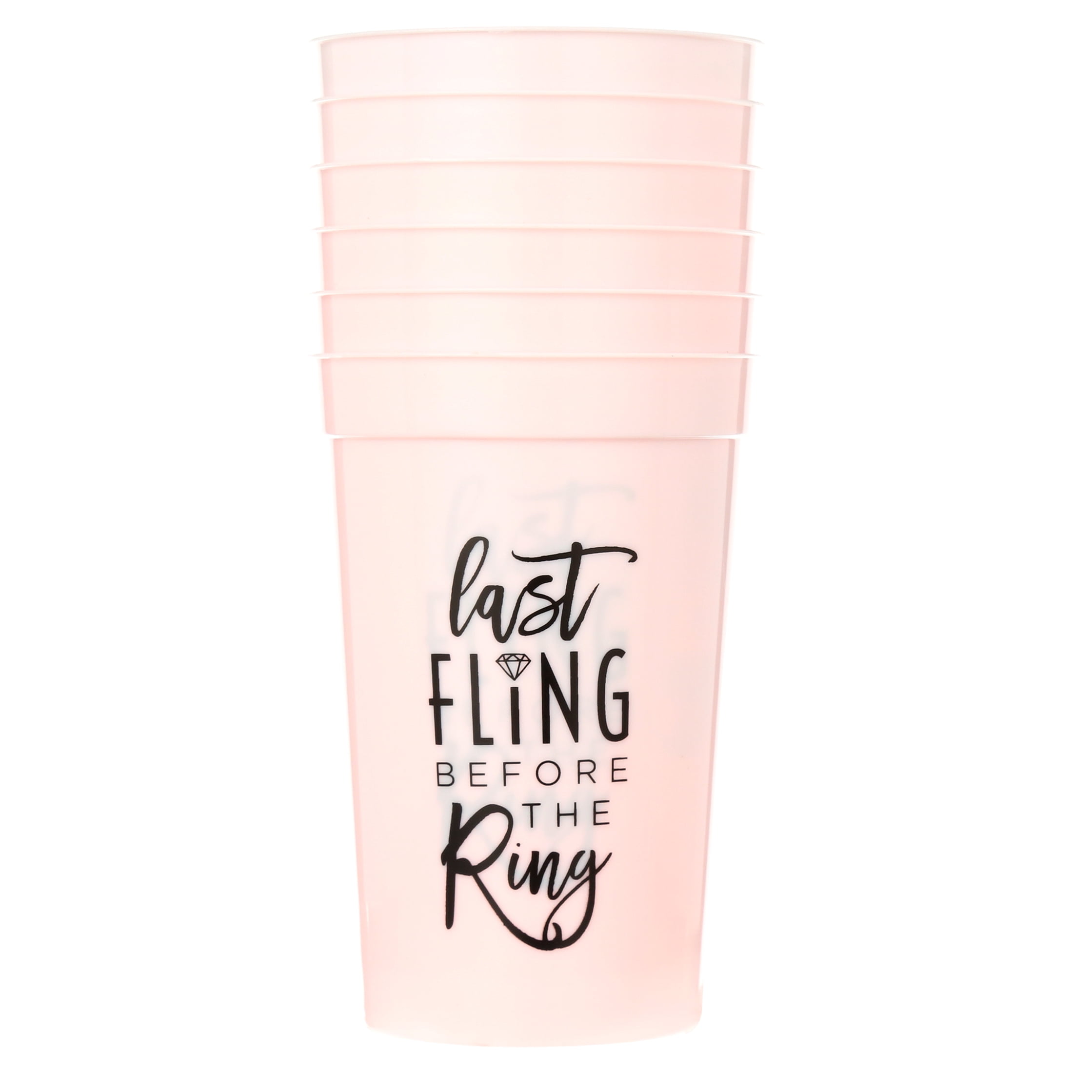 Way to Celebrate Bridesmaid Plastic Cups, Pink, 6 Count