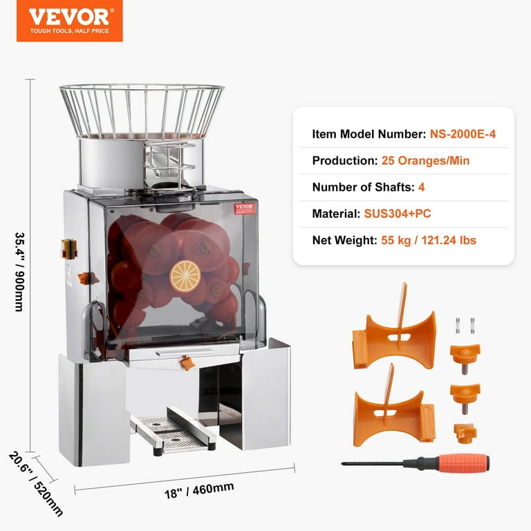 Bentism 110V Commercial Orange Juicer Machine Automatic Feeding 120W 20 30 Oranges per Minute Electric Citrus Juice Squeezer with Pull Out Filter