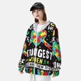 thumbnail image 3 of KLL I Love With Autism Imprimé pour Hommes Femmes UPF 50+ Protection Solaire Chandail à Capuchon d'Extérieur Veste Manches Longues Pêche Randonnée Performance Chandail-Xx-Grand, 3 of 7