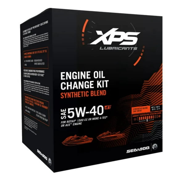 Sea-Doo OEM XPS 4-Stroke 5W-40 Synthetic Blend Oil Change Kit for 1500cc Or More Engines, 779251