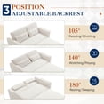 thumbnail image 4 of Lunale Convertible Sofa Bed with USB, 55" Loveseat Sleeper for Living Room, Apt, Beige Velvet, 4 of 10
