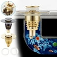 thumbnail image 1 of Xihbxyly Filtro de Fregadero de Acero Inoxidable, Construcción Duradera de Latón y Chapado, Diseño de Empuje con Núcleo de Rebote, Tapón de Cesta Resistente, Desagüe para Lavabo de Baño, Compatible c, 1 of 3