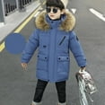 thumbnail image 4 of EnJoCho Boys Winter Long Puffer Parka Hooded Fa𝗎x F𝗎r Fleec𝖾 Lined Jacket Youth Windproof Warm Insulated Quilted Down Snow Coat Outerwear Coats, 4 of 8