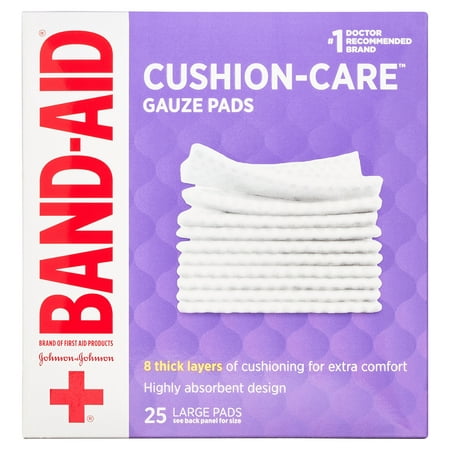 UPC 381371161287 product image for Band-Aid Brand Large Cushion Care Thick Gauze Pads  4 in x 4 in  25Ct | upcitemdb.com