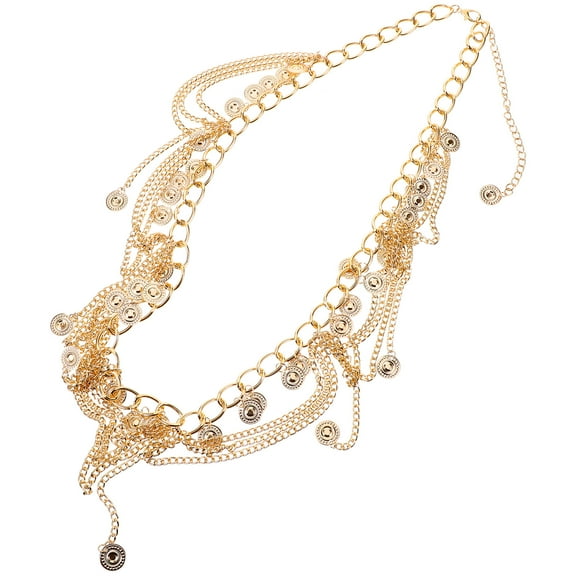 Golden Zinc Alloy Belly Waist Chain for Women Suitable for Party and Everyday Wear 8.5 Inches