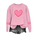 thumbnail image 5 of FDGIU Women's Valentine Pullover Sweatshirt, Cozy Heart Print Long Sleeve Top for Valentine's Day & Comfortable Trendy Style, 5 of 6