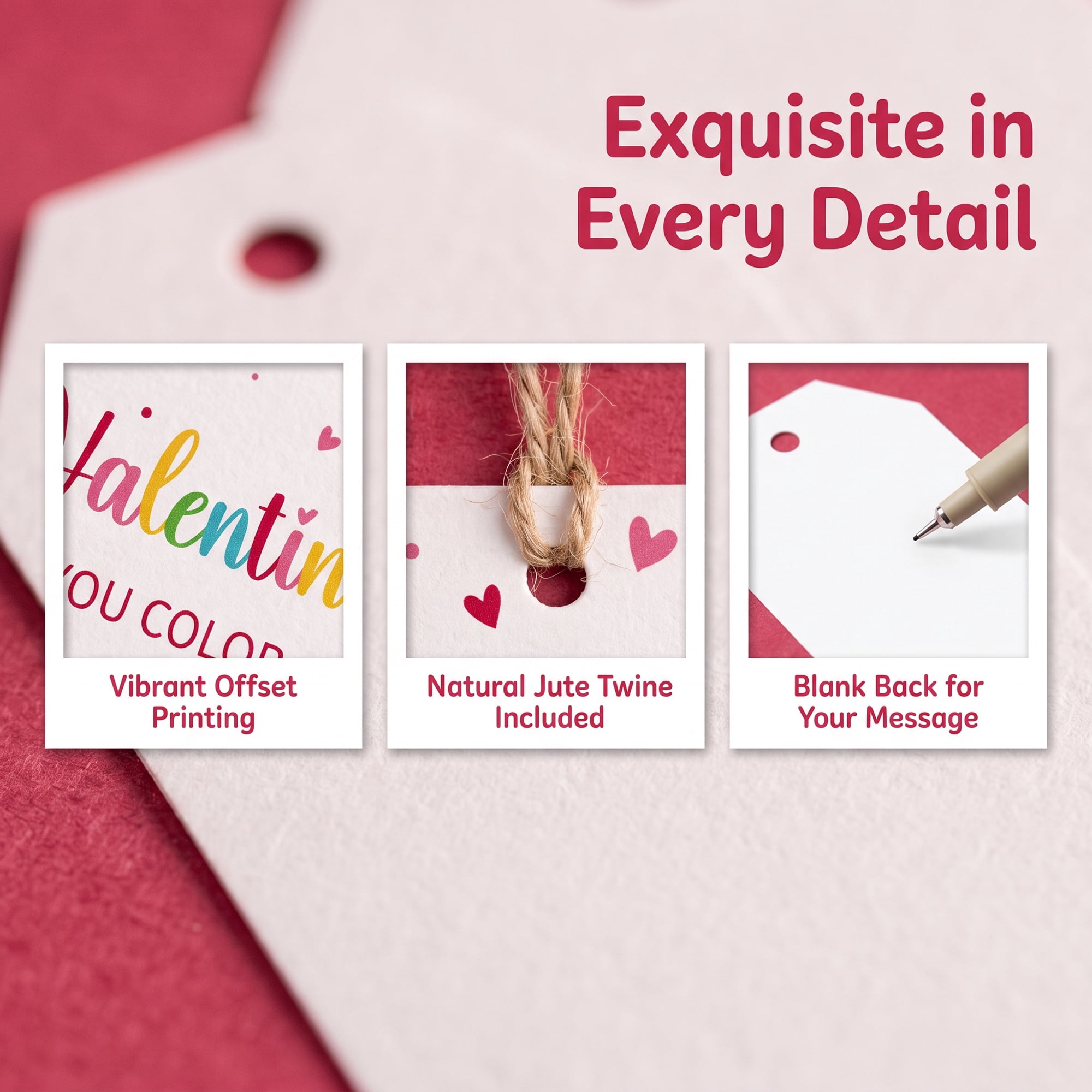 Unique Bargains Gift Tags with Twine for Present Wrapping and Crafting White 2" x 3.1"