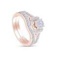 thumbnail image 3 of AFFY Round Shape White Cubic Zirconia Bridal Cluster Halo Engagement Ring In 10K Solid Rose Gold (0.75 cttw) Ring Size-12, 3 of 5