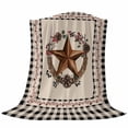 thumbnail image 6 of Farmhouse Blanket Soft Cozy Warm Throw Blanket for Couch, Plush Fuzzy Flannel Fleece Blankets for Sofa, Country Star Berry Plaid Lodge Grey Brown Bed Blankets Lightweight Gifts for Women, 40"x50", 6 of 9