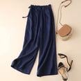 thumbnail image 3 of Outfmvch Flowy Pants for Women Trousers with Pockets 2026 Trendy Flowy Lounge Trousers Vintage Baggy Beach Trousers Drawstring Pedal Pushers for Women Gaucho Pant Flowy Lounge Blue M-3XL, 3 of 4