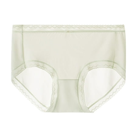 Panty High Waisted Underwear for Women Tummy Control  Women Medium-Waist Briefs Solid Color Women Underwear