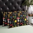 thumbnail image 4 of Red Mushroom Throw Pillow Cover 20 x 36 Inch Decorative Pillow Cover Retro Summer Botanical Leaves Black Lumbar Pillowcase Seasonal Rectangle Cushion Case for Couch Sofa Bed Living Room, 4 of 7