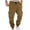 Brown, variant on Mens Sweatpants Solid Color Thickened Sporty Pocket Cargo Pants Elastic Waist Drawstring Casual Tight-Fitting Trousers Full Length Pants Navy,S