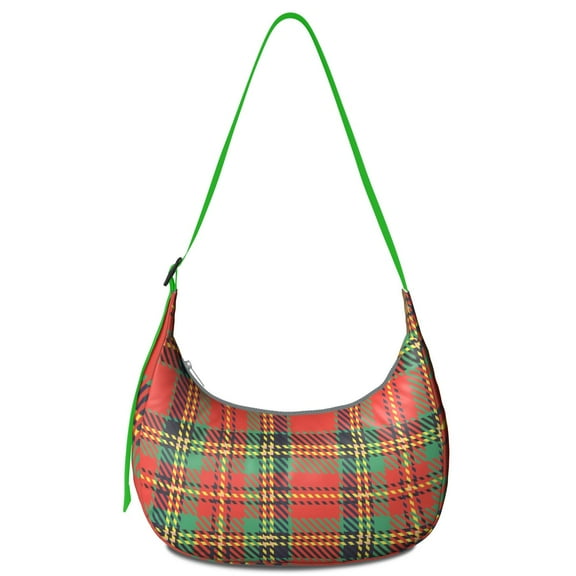 Vintage Checkered Corduroy Shoulder Bag for Women Abstract Plaid Print Crossbody Purse with Adjustable Strap Compact Travel Bag for Office or Everyday Use
