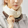 thumbnail image 4 of Naierhg Winter Scarf Winter Scarf Unisex Knitting Fleece Thicken Contrast Color Keep Warm Gradient Anti-pilling Casual Ring Scarf for Cycling Grey, 4 of 7