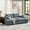 blue, variant on Contemporary 3-Seater Sofa with Deep Seating Oversized Couch for Living Room Apartment Ivory