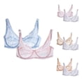 thumbnail image 3 of XFLWAM Lace Bras for Women Lace Underwire Push Up Lace Embroidery Minimizer Bras Sexy Everyday Bras See Through Underwire Demi Sheer Mesh Bralette 2 Pack, 3 of 3