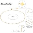 thumbnail image 3 of Gargantilla de cadena con clip de oro de 18 quilates, cadena satélite, colgante de cuentas de lava, joyería delicada para mujeres de 16', 3 of 5