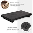 thumbnail image 3 of RUseeN Black Small Wood Tray Pedestal Stand Farmhouse Bathroom Decor Decorative Wooden Riser Kitchen Soap Dish Holder for Vanity, Counter, Sink, Large 8.6" x 3.6", 3 of 7