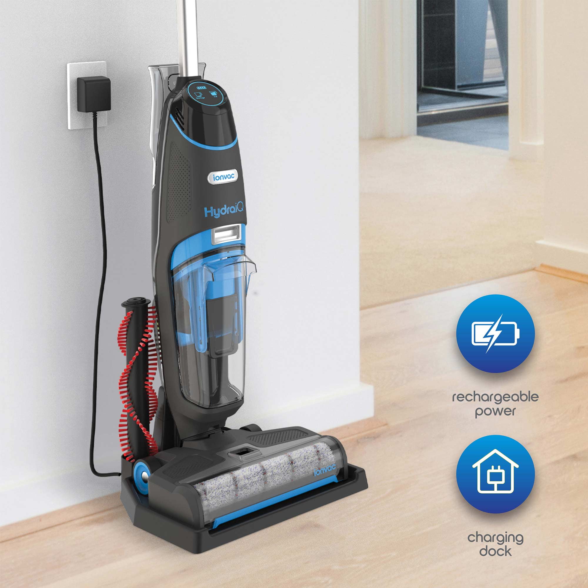 ionvac HydraiQ – Cordless All-in-One Wet/Dry Hardwood Floor and Rug Vacuum  Cleaner