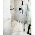 thumbnail image 5 of Lauxes 60 Inch Anodized Aluminum Tile Insert Cut-to-Fit Adjustable Linear Drain with End Caps and Base Flange Kit in Gold, 5 of 9