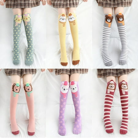 

Bueautybox Cartoon AnimaKid Girl Lion Fox Monkey High Over The Knee Stockings Cotton Long Socks Cotton over Calf Knee High Socks