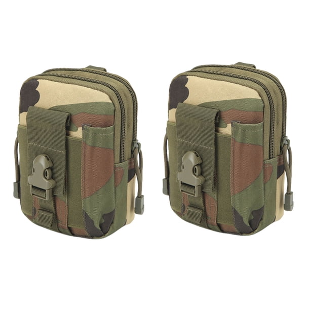 Riñonera táctica militar para exteriores (2 unidades) | Funda de cinturón estratégica para teléfono de 6 pulgadas | Tejido impermeable 800D | Hebilla ajustable | Compatible con Molle | Deportes, s