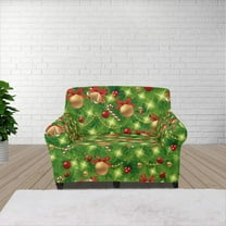 XYZCANDO Christmas Ornament Armchair Slipcover, 1 Piece Stretch Chair Cover Armchair Cover for Living Room, 1 Seater Furniture