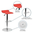 thumbnail image 4 of Flash Furniture Contemporary Red Vinyl Adjustable Height Barstool with Solid Wave Seat and Chrome Base, 4 of 11