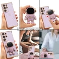 thumbnail image 6 of for Samsung Galaxy S23 Ultra Case Cute 6D Astronaut Case with Stand Function Luxury Plating Case Cover Slim Fit Soft TPU Shockproof Bumper Protective Electroplated Case for Girls Boys,Purple, 6 of 6