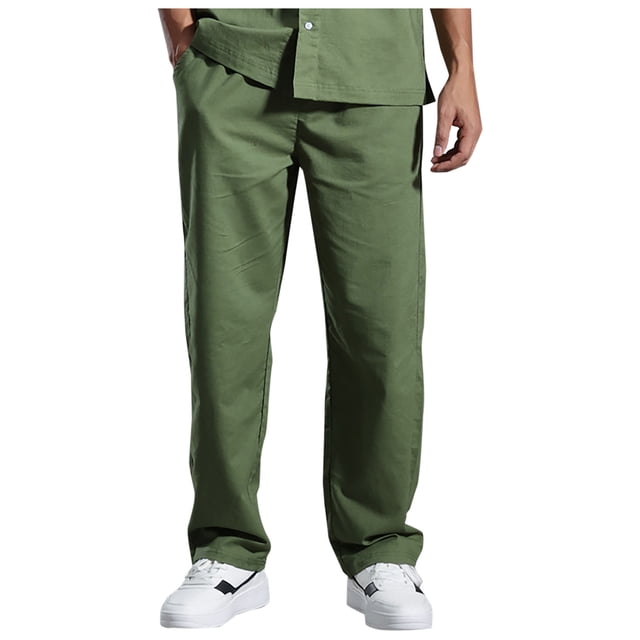 Men's Pants Spring/Summer Pants for Men And Linen Pants Loose And Straight Tube Oversized Linen Casual Pants