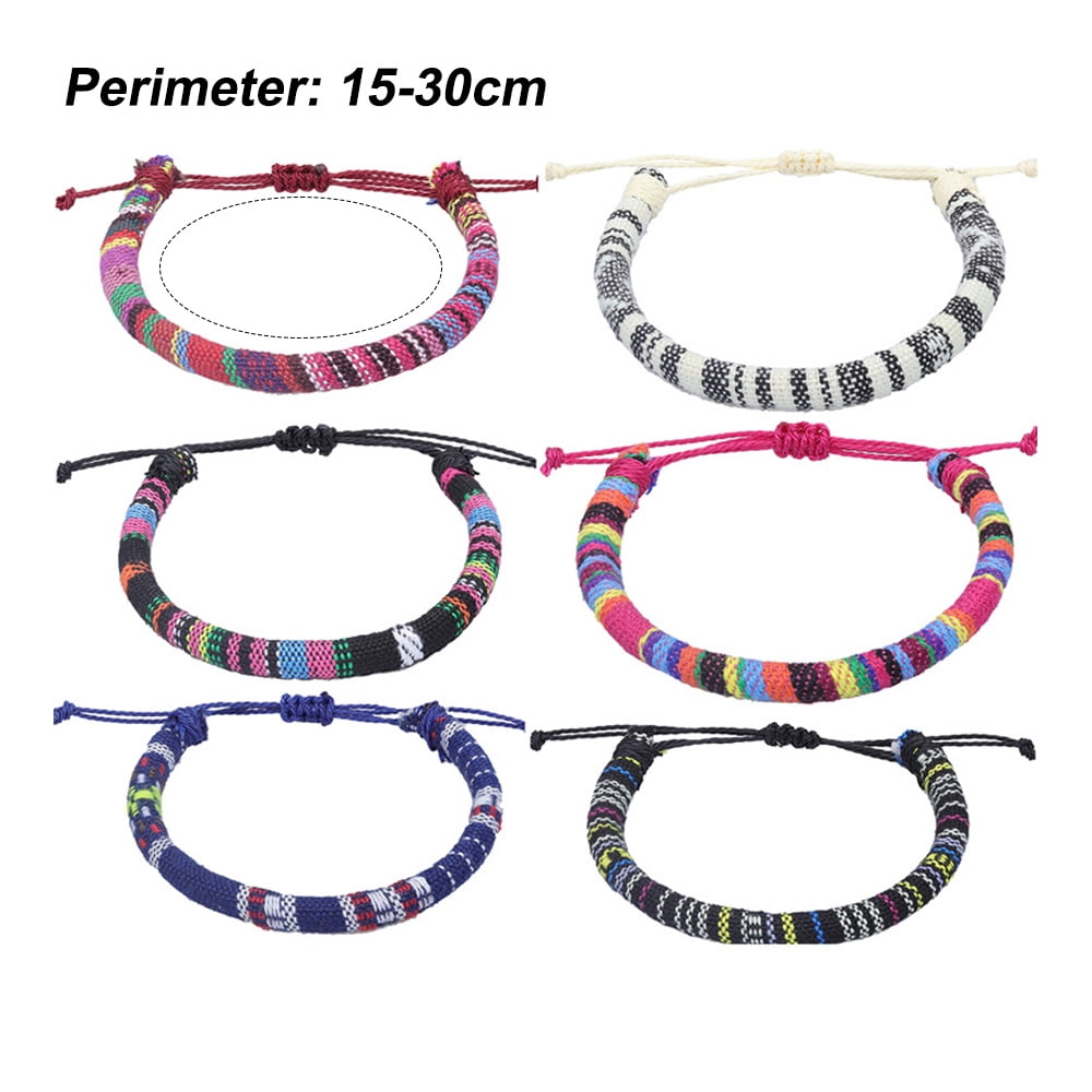 Set of 10 Multi Color Wax Cord Adjustable Friendship Bracelet with Multi Shell Charms , Shop LC