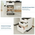 thumbnail image 6 of 59-Inch Farmhouse Executive Desk – Wooden Home Office Computer Table with 3 Drawers, File Drawer & Storage Cabinet, 6 of 7