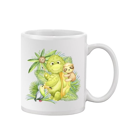 Turtle Sloth Toucan Cute Art Mug - Image by Shutterstock,