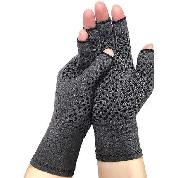 Compression Arthritis Gloves with Grips Fingerless Compression Gloves