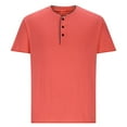 thumbnail image 3 of T-Shirt Camisetas De Algodon Para Hombre Casual Short Sleeve Tees for Men Solid Color Men's T-Shirt Round Neck Button Fitting Top, 3 of 5