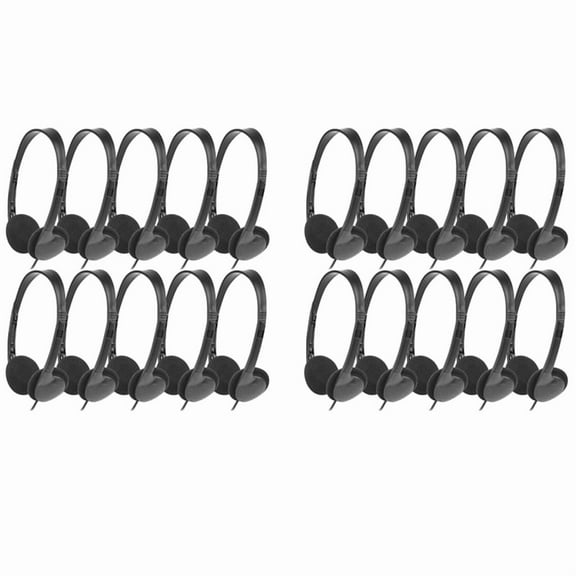 Classroom Headphones 20 Pack for Kids School, Earphones 3.5MM Audio Headset for Students Children Toddler Teens,20 x 3.5MM Audio Headset,Black