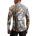 thumbnail image 6 of Forest Camo Quarter Zip Pullover for Men, Long Sleeve Hunting Fishing Jersey with Moisture Wicking Quick Dry Fabric - Lightweight Outdoor Athletic Performance Tops Camel XL, 6 of 6