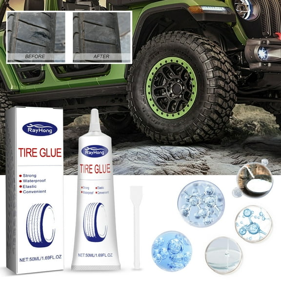 Tire Repair Adhesive 60ml – Universal Tire Glue Kit for Car, Motorcycle, Bicycle, Quick Crack Sealant, Puncture Hole Filler, Easy Application Tire Fix