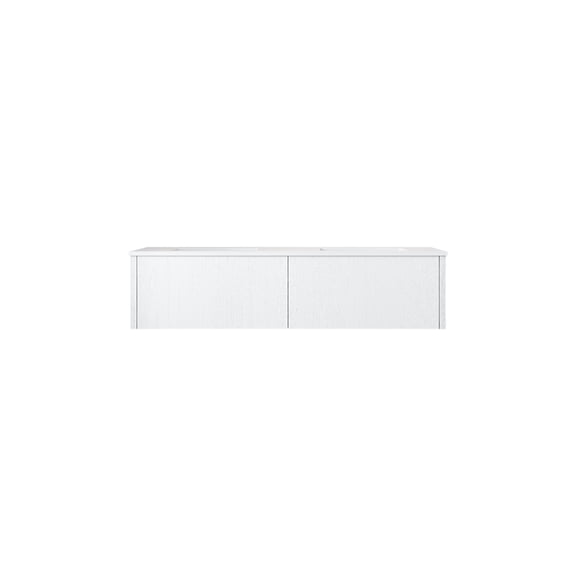 Legno 60" Alabaster White Double Sink Bathroom Vanity with Matte White VIVA Stone Solid Surface Countertop