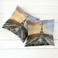 thumbnail image 2 of Ambesonne Eiffel Tower Throw Pillow Cover 2 Pack, Scenic View Paris, 18", Blue Yellow Coconut, 2 of 6