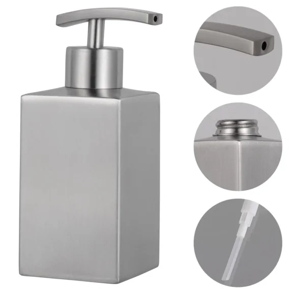 Stainless Steel Hand Bottle Soap Dispenser Flat Nozzle Pump Lotion