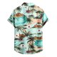 thumbnail image 4 of Camisas Para Hombre Camiseta con botones de solapa para playa y playa, estampado hawaiano informal, a la moda, de verano para hombre, camisa de manga corta, camisa estampada (Green, S), 4 of 7