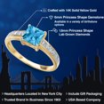 thumbnail image 2 of Gem Stone King 14K Yellow Gold Swiss Blue Topaz and White Lab Grown Diamond Engagement Ring for Women | 2.06 Cttw | Princess 6MM | Gemstone November Birthstone | Size 5, 2 of 6